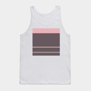 A singular blend of Wenge, Grey, Lotion Pink and Soft Pink stripes. Tank Top